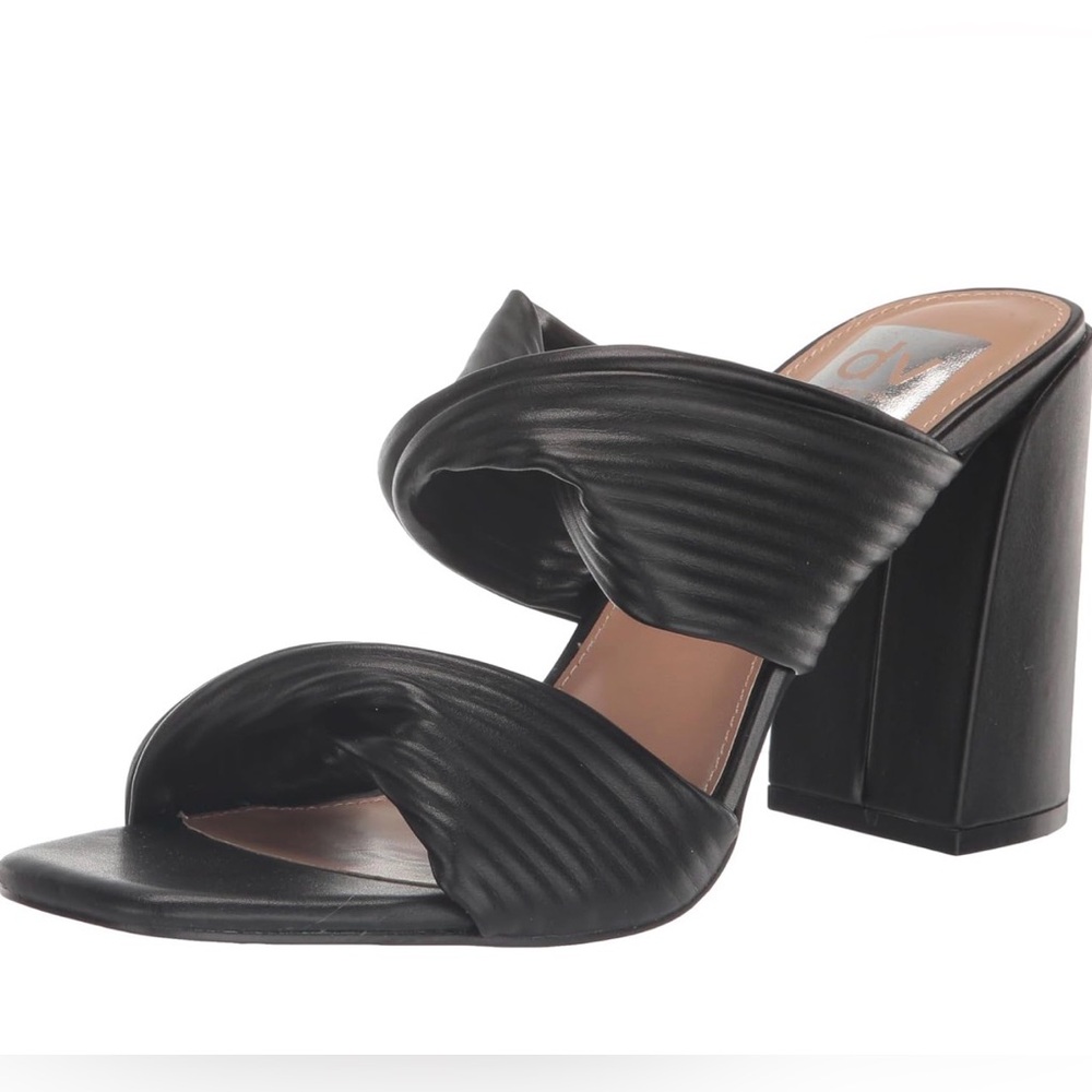 DOLCE VITA Womens Black Slip On Heeled Sandal 10